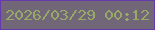 文字の大きさ：4、枠の色：653aaa、背景の色：716779、文字の色：98a866 無料ブログパーツのブログ時計