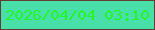 文字の大きさ：3、枠の色：653c35、背景の色：48e0a8、文字の色：27f52b 無料ブログパーツのブログ時計