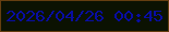 文字の大きさ：3、枠の色：653e10、背景の色：0b1202、文字の色：080da2 無料ブログパーツのブログ時計