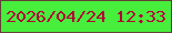 文字の大きさ：5、枠の色：653f37、背景の色：47ee3c、文字の色：b20136 無料ブログパーツのブログ時計