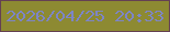 文字の大きさ：2、枠の色：654053、背景の色：8d8a32、文字の色：7d85c7 無料ブログパーツのブログ時計