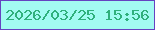 文字の大きさ：2、枠の色：6543c1、背景の色：a2fbf2、文字の色：2fb07c 無料ブログパーツのブログ時計