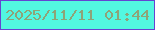 文字の大きさ：2、枠の色：6543d1、背景の色：52f7e0、文字の色：8ea378 無料ブログパーツのブログ時計