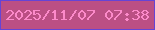文字の大きさ：1、枠の色：6544d5、背景の色：bb4f84、文字の色：fc8aca 無料ブログパーツのブログ時計