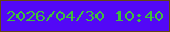 文字の大きさ：4、枠の色：654611、背景の色：5308f6、文字の色：40be3c 無料ブログパーツのブログ時計