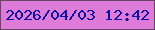 文字の大きさ：3、枠の色：654762、背景の色：de7bd8、文字の色：1010a1 無料ブログパーツのブログ時計