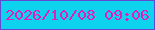 文字の大きさ：5、枠の色：6548d0、背景の色：0dd3ef、文字の色：e31dbb 無料ブログパーツのブログ時計