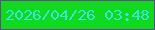 文字の大きさ：1、枠の色：654a88、背景の色：10d91f、文字の色：39e4d5 無料ブログパーツのブログ時計