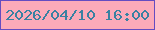 文字の大きさ：2、枠の色：654cc1、背景の色：fcaab9、文字の色：3981a2 無料ブログパーツのブログ時計