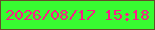 文字の大きさ：4、枠の色：654e28、背景の色：38fc31、文字の色：fb1b88 無料ブログパーツのブログ時計