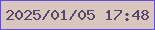 文字の大きさ：1、枠の色：654ed1、背景の色：d9c6bf、文字の色：55476a 無料ブログパーツのブログ時計