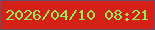 文字の大きさ：4、枠の色：654f71、背景の色：d32117、文字の色：98e757 無料ブログパーツのブログ時計