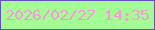 文字の大きさ：1、枠の色：654fc6、背景の色：a3fc94、文字の色：f598dc 無料ブログパーツのブログ時計