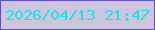 文字の大きさ：2、枠の色：6551bd、背景の色：cdc5dd、文字の色：24e2eb 無料ブログパーツのブログ時計