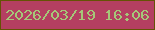 文字の大きさ：4、枠の色：655205、背景の色：b43f61、文字の色：a5c778 無料ブログパーツのブログ時計