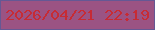 文字の大きさ：5、枠の色：655894、背景の色：9b5383、文字の色：c72b35 無料ブログパーツのブログ時計