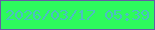 文字の大きさ：2、枠の色：655ca5、背景の色：2dfa5d、文字の色：4cbec3 無料ブログパーツのブログ時計
