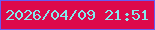 文字の大きさ：3、枠の色：655cf3、背景の色：dd094b、文字の色：83eaec 無料ブログパーツのブログ時計