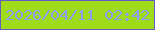 文字の大きさ：3、枠の色：655dc7、背景の色：9fdb19、文字の色：8d9dfc 無料ブログパーツのブログ時計