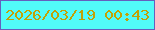 文字の大きさ：2、枠の色：655fbe、背景の色：51fbf9、文字の色：c2a104 無料ブログパーツのブログ時計