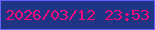 文字の大きさ：3、枠の色：655ffe、背景の色：1e3586、文字の色：f3087b 無料ブログパーツのブログ時計