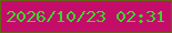文字の大きさ：3、枠の色：656315、背景の色：c30d69、文字の色：38d92e 無料ブログパーツのブログ時計