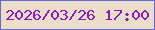 文字の大きさ：1、枠の色：6569d8、背景の色：eadec9、文字の色：881bbb 無料ブログパーツのブログ時計
