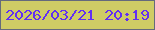 文字の大きさ：5、枠の色：656a7c、背景の色：cfcc65、文字の色：612ff4 無料ブログパーツのブログ時計