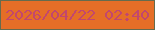文字の大きさ：1、枠の色：656b4d、背景の色：e56e27、文字の色：c2476e 無料ブログパーツのブログ時計