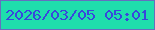 文字の大きさ：3、枠の色：656fbf、背景の色：1fdeac、文字の色：3847dc 無料ブログパーツのブログ時計
