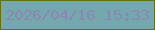 文字の大きさ：4、枠の色：657014、背景の色：75a7af、文字の色：8a87b1 無料ブログパーツのブログ時計