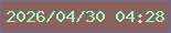 文字の大きさ：5、枠の色：6572a4、背景の色：8b625d、文字の色：99fcbb 無料ブログパーツのブログ時計