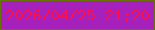 文字の大きさ：3、枠の色：657403、背景の色：a620bb、文字の色：fb0f4c 無料ブログパーツのブログ時計