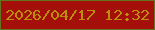 文字の大きさ：2、枠の色：65741f、背景の色：a40f09、文字の色：bc8e0c 無料ブログパーツのブログ時計