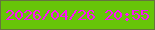 文字の大きさ：5、枠の色：65753d、背景の色：67c509、文字の色：fd11f8 無料ブログパーツのブログ時計