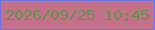 文字の大きさ：3、枠の色：6576f2、背景の色：c47088、文字の色：619351 無料ブログパーツのブログ時計