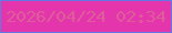 文字の大きさ：3、枠の色：6577e3、背景の色：e535ac、文字の色：dd5c9a 無料ブログパーツのブログ時計