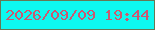 文字の大きさ：1、枠の色：657854、背景の色：0df8f0、文字の色：cb5871 無料ブログパーツのブログ時計