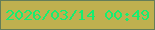 文字の大きさ：1、枠の色：657d58、背景の色：bfb04f、文字の色：15ee71 無料ブログパーツのブログ時計