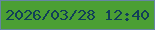 文字の大きさ：2、枠の色：6585a4、背景の色：4b9f34、文字の色：113f58 無料ブログパーツのブログ時計
