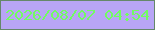 文字の大きさ：2、枠の色：65876a、背景の色：b8a5f6、文字の色：72fc62 無料ブログパーツのブログ時計