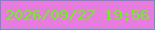 文字の大きさ：1、枠の色：6591c2、背景の色：e77cde、文字の色：61fb0f 無料ブログパーツのブログ時計