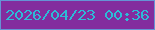 文字の大きさ：5、枠の色：6593d5、背景の色：832c9e、文字の色：2dbbd7 無料ブログパーツのブログ時計