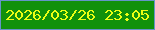 文字の大きさ：1、枠の色：6594c8、背景の色：11910b、文字の色：ebff14 無料ブログパーツのブログ時計