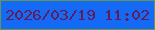 文字の大きさ：5、枠の色：659650、背景の色：146af4、文字の色：621c57 無料ブログパーツのブログ時計