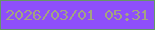 文字の大きさ：1、枠の色：659766、背景の色：8e4ffa、文字の色：a3a481 無料ブログパーツのブログ時計