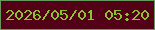 文字の大きさ：2、枠の色：65985c、背景の色：520116、文字の色：8dc333 無料ブログパーツのブログ時計