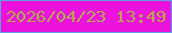 文字の大きさ：5、枠の色：6599e2、背景の色：ed11de、文字の色：b3a74e 無料ブログパーツのブログ時計