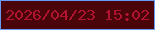 文字の大きさ：3、枠の色：659af6、背景の色：49050a、文字の色：b1142f 無料ブログパーツのブログ時計
