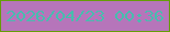文字の大きさ：1、枠の色：659d07、背景の色：b675ba、文字の色：47bdae 無料ブログパーツのブログ時計
